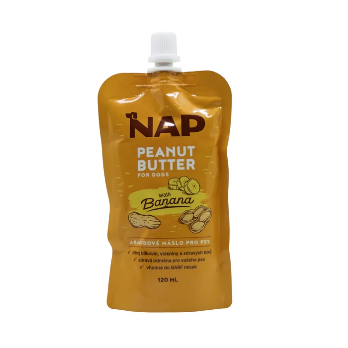 Mantequilla de cacahuete NAP para perros 120 ml - plátano