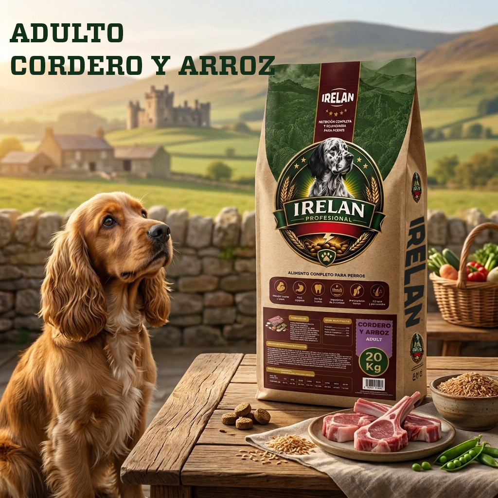 Pienso profesional Irelan Cordero y Arroz, fórmula de mantenimiento