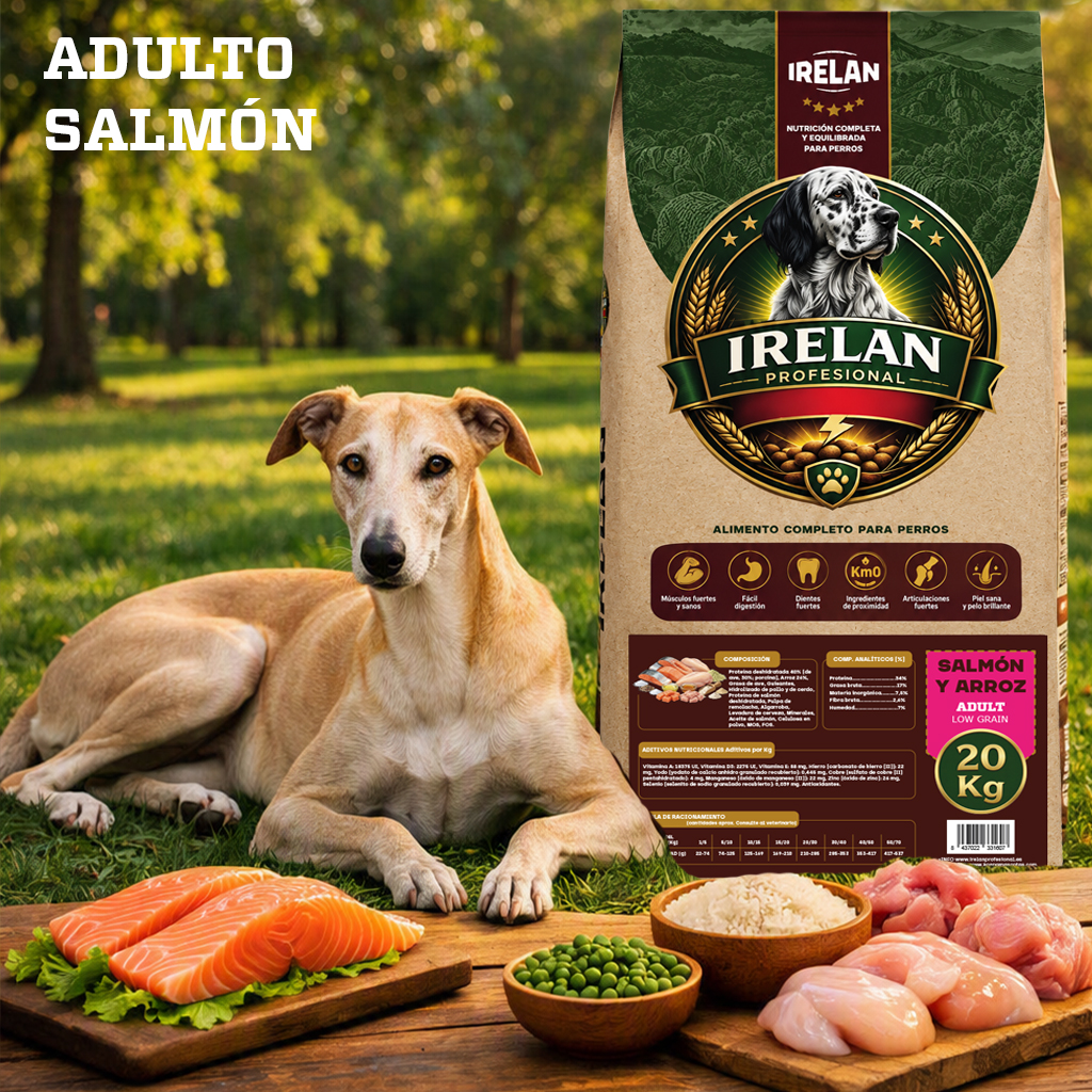 Pienso profesional Irelan Salmón Low Grain para piel y digestión sensible
